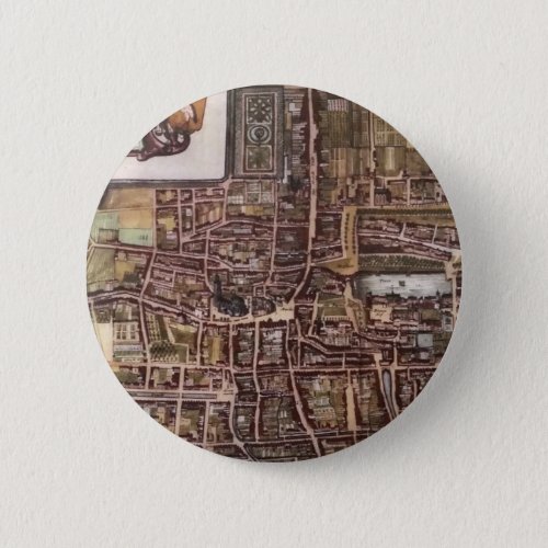 Replica city map of The Hague 1649 Pinback Button