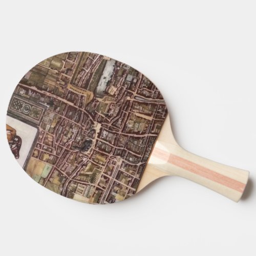 Replica city map of The Hague 1649 Ping Pong Paddle