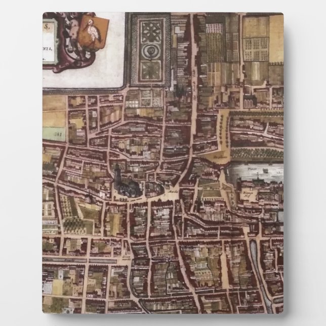 Replica city map of The Hague 1649 Plaque (Front)