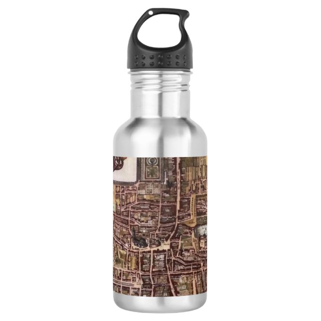 Replica city map of The Hague 1649 Stainless Steel Water Bottle (Front)