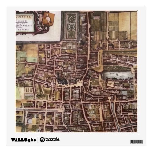 Replica city map of The Hague 1649 Wall Sticker