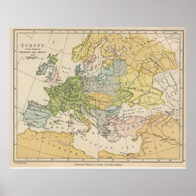 Replica Map of Pre World War I Europe Poster (Front)