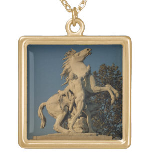 Replica of one of the two 'Marly Horses' originall Gold Plated Necklace