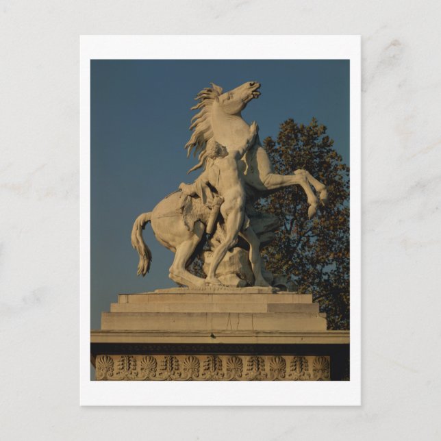 Replica of one of the two 'Marly Horses' originall Postcard (Front)
