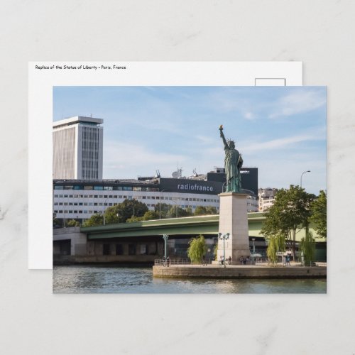 Replica of the Statue of Liberty _ Paris France Postcard