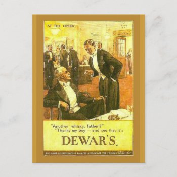 Replica Vintage Advertising  Dewar's Whisky Postcard by windsorprints at Zazzle