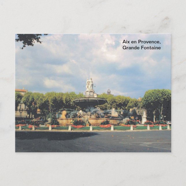 Replica vintage, Aix en Provence, Grande Fontaine Postcard (Front)