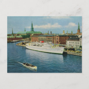 Replica Vintage Denmark, Cruise ship, Copenhagen Postcard