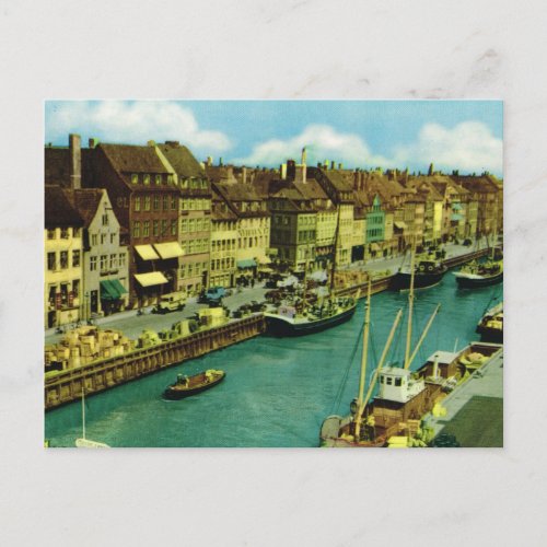 Replica Vintage  Denmark Fishing boats Copenhagen Postcard