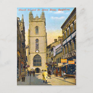 Replica Vintage Image, Cardiff, St John's Church Postcard