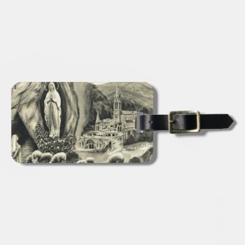 Replica Vintage Image Lourdes  1895 Pilgrimage Luggage Tag by allchristian at Zazzle