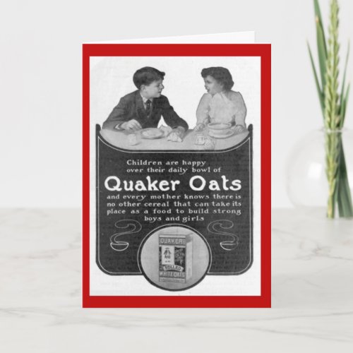 Replica Vintage image Quaker Oats early warning Card