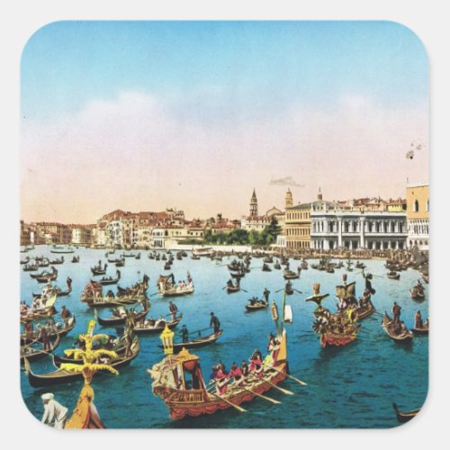 Replica Vintage Image Venice 1910 Square Sticker