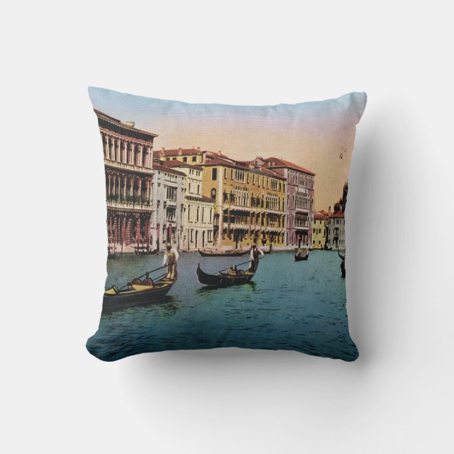 Replica VIntage Image, Venice 1910 Throw Pillow (Front)