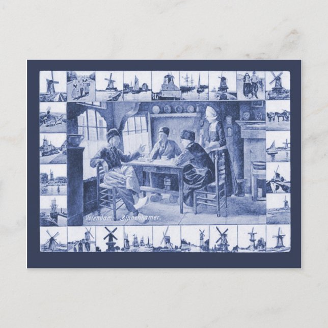 Replica Vintage postcard, Blue Delft designs Postcard (Front)