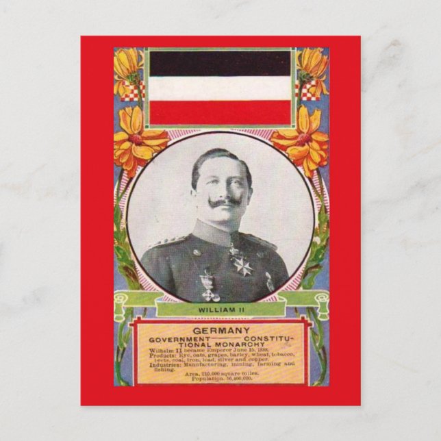 Replica Vintage Postcard   Kaiser Wilhelm II (Front)