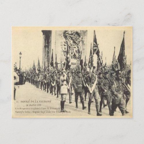 Replica Vintage Victory parade Paris 14 July 1919 Postcard
