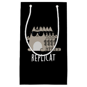 Replicat Funny Replicated Cat Pun Dark BG Small Gift Bag
