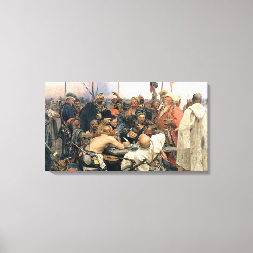 Reply of the Zaporozhian Cossacks Canvas Print