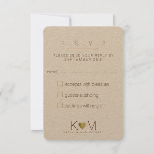 reply, respond rsvp classy wedding card