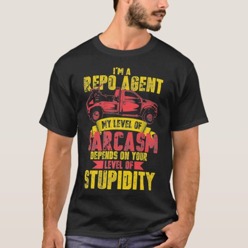Repo Agent Clothing for Work with Yellow Tet Premi T_Shirt