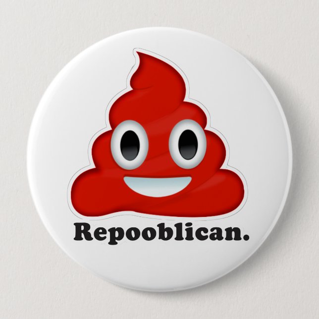Repooblican Emoji Pinback Button (Front)