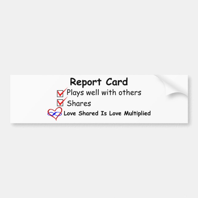 Report Card Bumper Sticker (Front)