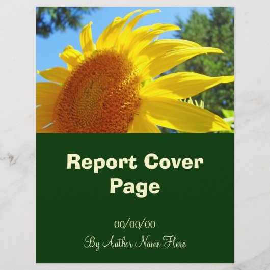 Report Cover Page Sunflowers By Author Date Custom (Front)