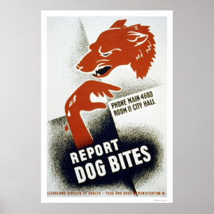 Report Dog Bites 1941 WPA Poster