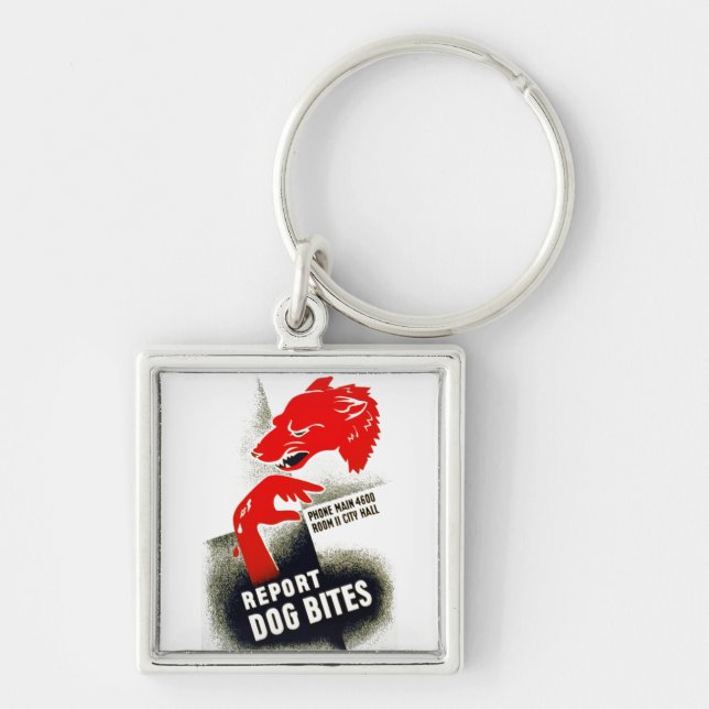 Report Dog Bites Keychain (Front)