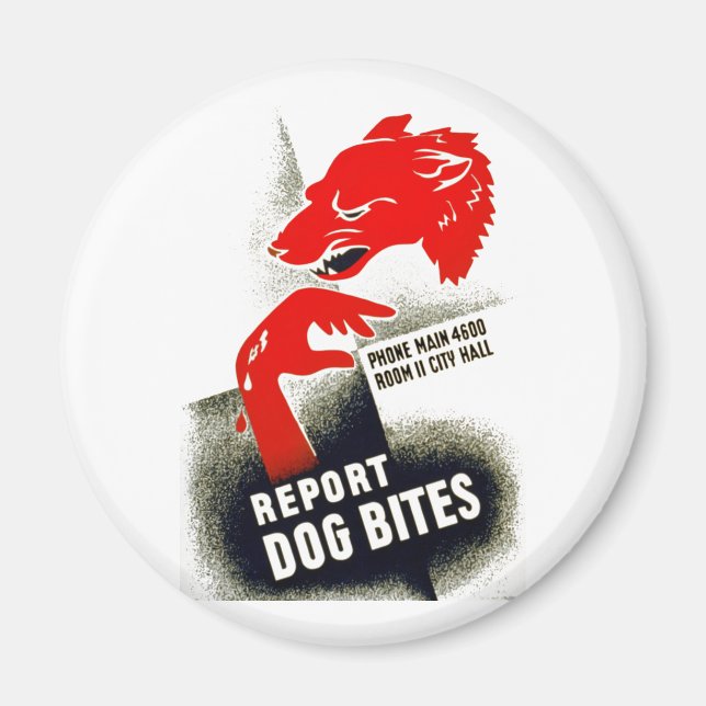 Report Dog Bites Magnet (Front)