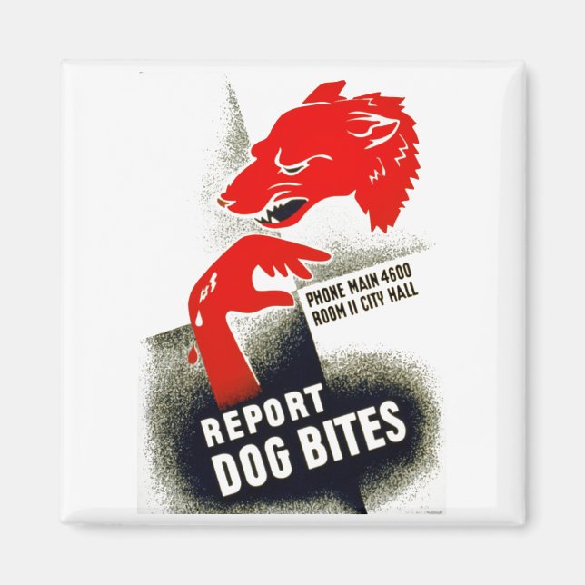 Report Dog Bites Magnet (Front)