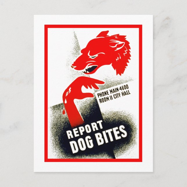 Report Dog Bites Postcard (Front)