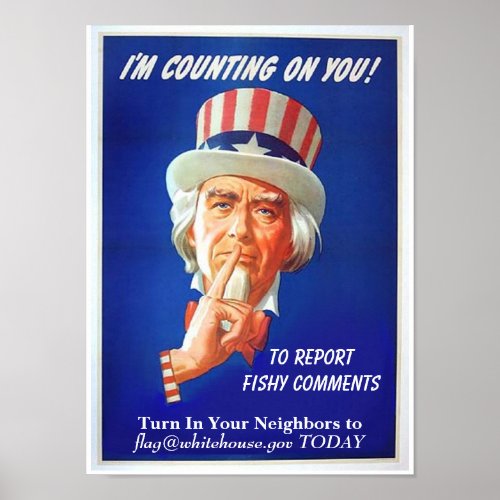 Report Fishy Comments Funny Political Satire Poster