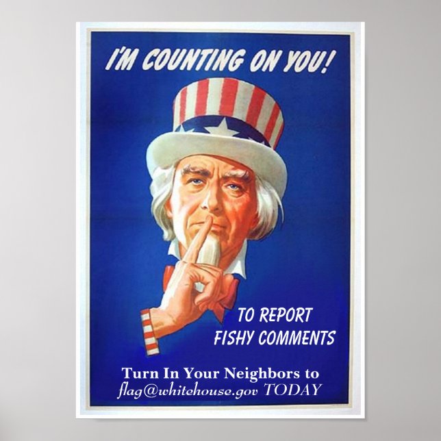 Report Fishy Comments Funny Political Satire Poster (Front)