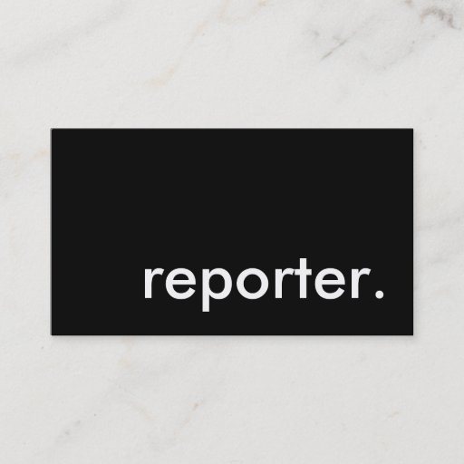 Customizable reporter. business card template