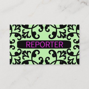 Reporter Damask Business Card by businessCardsRUs at Zazzle