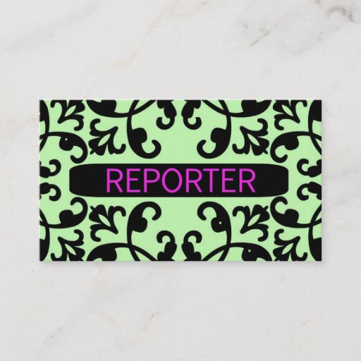 Customizable Reporter Damask Business Card