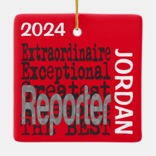 Reporter Extraordinaire CUSTOM Ceramic Ornament