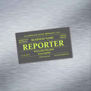 Reporter Journalist Black Business Card Magnet