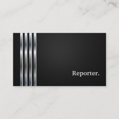 Reporter Professional Black Silver Business Card