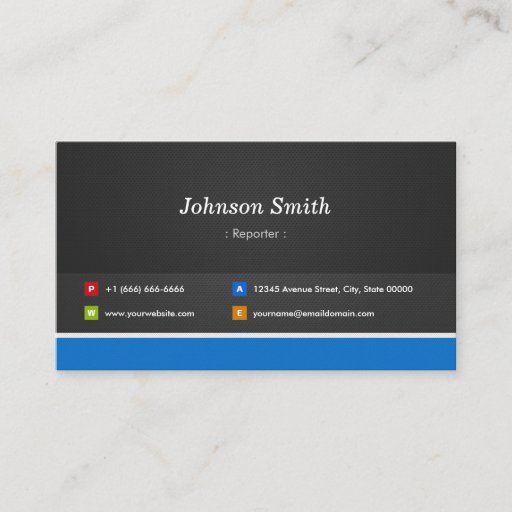 Customizable Reporter - Professional Customizable Business Card Template