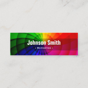 Reporter - Radial Rainbow Colors Mini Business Card