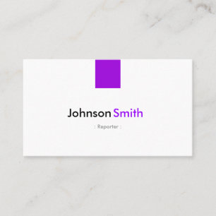 Reporter - Simple Purple Violet Business Card