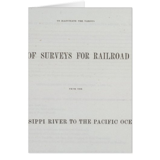 Reports of explorations and surveys cards (Front)