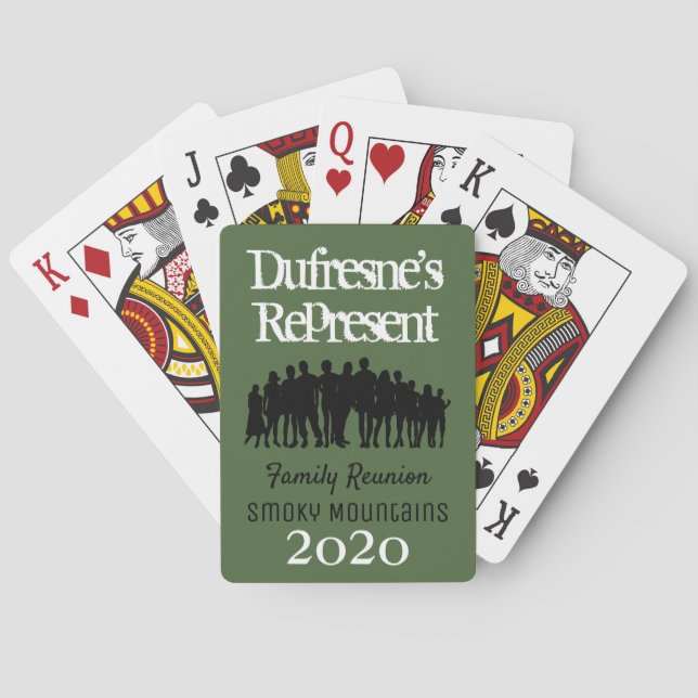 "Represent" Family Reunion Personalized Poker Cards (Back)