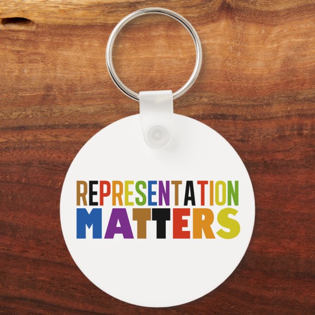 Representation Matters LGBTQIA Rainbow Diversity Keychain (Front)