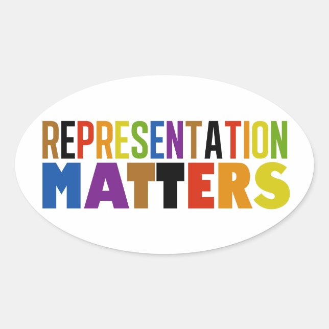 Representation Matters Rainbow Diversity Oval Sticker (Front)