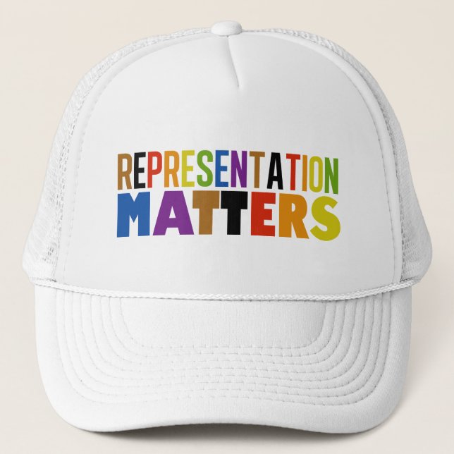 Representation Matters Rainbow Diversity Pride Trucker Hat (Front)