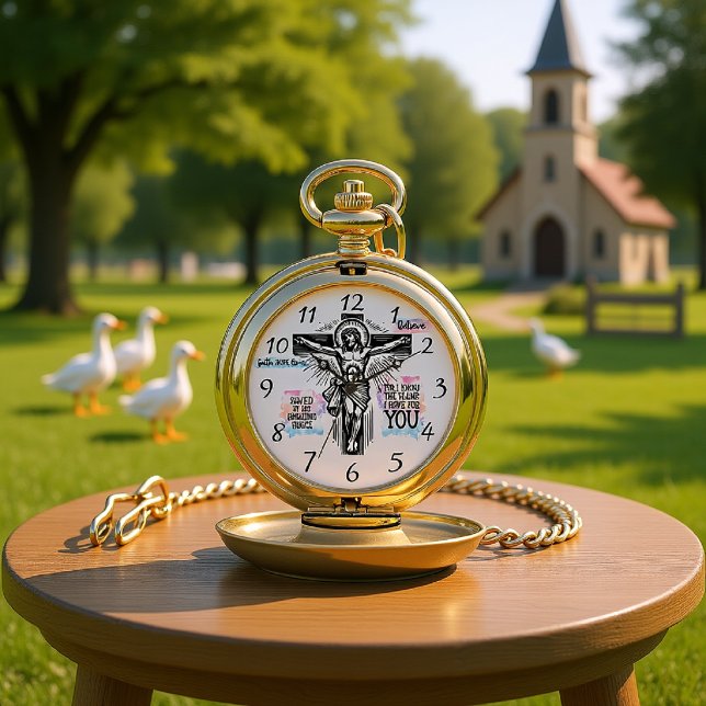 Representation of Jesus on the Cross Pocket Watch (Creator Uploaded)